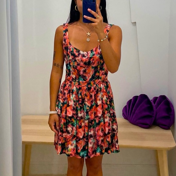 Lana mini tiered skater tank dress - NWT - Large - Multicolor - Picture 4 of 7